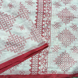 Karuna soft mul cotton saree with block printed kolams