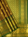 Bhoomika brown handwoven pure silk Kanjivaram - The Maggam Collective