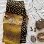Puruhutpriya Sanganeri block printed Chanderi saree
