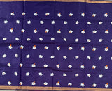 Where we begin parijat embroidery on handwoven cotton Mangalgiri with Nizam border - The Maggam Collective