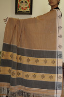 Tarini handwoven Patteda Anchu saree baby kolam print with blouse