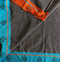 Chetana handwoven Patteda Anchu saree baby kolam print with blouse
