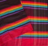 Rainbow brookie mercerised Puttapaka Ikat cotton saree