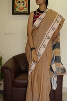 Tarini handwoven Patteda Anchu saree baby kolam print with blouse