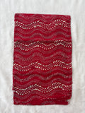 Red hand embroidered Kantha blouse fabric