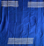 MS Blue hand embroidered Kantha blouse fabric 0.8m