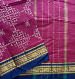 Ojaswi  Kolam block prints Chettinad cotton saree