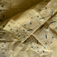 Shoumya cotton saree with kantha hand embroidery