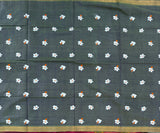 Mathangi parijata embroidered cotton Mangalgiri handloom saree with blouse - The Maggam Collective