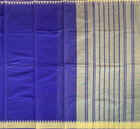 Whimsy wrap - blue Mangalgiri with orange border