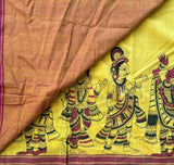 Ekambari handloom Godavari cotton handprinted - The Maggam Collective