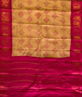 Chandana Sungudi saree with hand block printed kolams