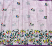 Lavender Swing printed Kota silk cotton saree