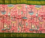 Trushnahara Kalamkari on Madurai Sungudi saree - The Maggam Collective