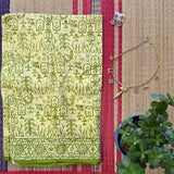 Herbed butter calm mul cotton hand printed saree - The Maggam Collective