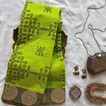 Anjale Kolam block prints Chettinad cotton saree