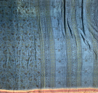 Handspun, handwoven and hand blockprinted - Ponduru saree on sale