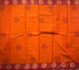 Ghanchakkar Chettinad cotton saree with mandala block prints - The Maggam Collective
