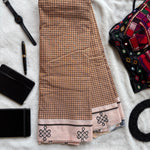 Tarini handwoven Patteda Anchu saree baby kolam print with blouse