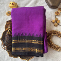 Rajeshwari Handwoven Gadwal cotton with silk kuttu border