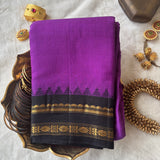 Rajeshwari Handwoven Gadwal cotton with silk kuttu border