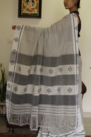 Mandakini handwoven Patteda Anchu saree baby kolam print with blouse