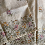 Niratapa cross stitch roses on Kota cotton