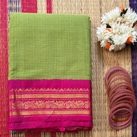 Satyabhama Handwoven Gadwal cotton with silk kuttu border