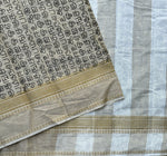 Vivid Vogue Chettinad cotton saree with Tamil script print