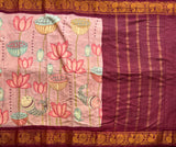 Ihina Kalamkari on Madurai Sungudi saree - The Maggam Collective