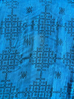 Niloufer Kolam block prints linen saree on sale due to shop dust