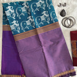 Narasimhi Kanchi cotton muppangu / mubbagam saree Pichwai printed