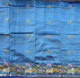 Surabhi embroidered Pichwai on handwoven silk Mangalgiri