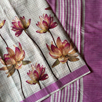 Akula handwoven mangalgiri saree with lotuses