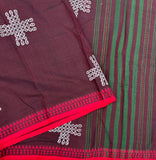 Roshi Dhonekali with Hand block printed kolam - The Maggam Collective