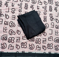 Azhagi Linen slub saree with Tamil script print