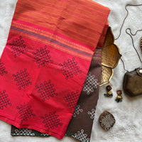 Vahnivasini Kanchi cotton muppangu / mubbagam saree kolam printed