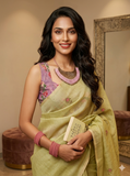 Divyanshi - Hand embroidered jute kota sari