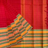 Sorceress - Handwoven cotton Mangalgiri saree with Kanchi border
