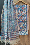 Cotton dress material, Kota dupatta, handblock printed - Sanganeri