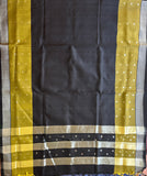Kalika Handwoven Uppada silk cotton saree with jamdani inlays - The Maggam Collective