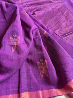 Butterfly Regalia linen handloom saree with two tone inlays