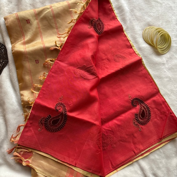 Maanga handwoven silk Chinnalampattu with blouse