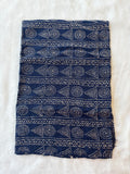 Navy blue hand embroidered Kantha blouse fabric - The Maggam Collective