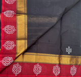 Jaamuraathiri Jaabilamma  Kolam block prints Chettinad cotton saree with blouse - The Maggam Collective