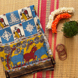 Uttara Bapu and muggu print on Chennur silk saree