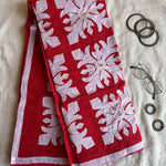 Sharvani Red saree with white appliqué