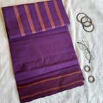 Chitra aubergine Handwoven Guntur saree