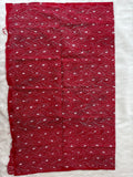 Red hand embroidered Kantha blouse fabric