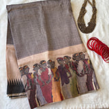 Ishani Contemporary art print on Mangalgiri silk - The Maggam Collective